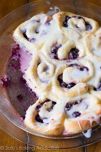 Easy Blueberry Sweet Rolls with a simple Lemon Glaze.  This recipe only requires 1 rise and is the perfect recipe for anyone scared of yeast! Fluffy and soft dough bursting with juicy blueberries.