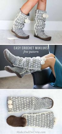 COZY! The slouchy Sierra crochet mukluk slippers are surprisingly easy to create and make a perfect quick crochet gift. Free pattern and step-by-step tutorial!