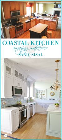 Coastal Kitchen Makeover - sandandsisal.com - Gorgeous kitchen renovation from Kim at Sand and Sisal!