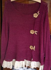 Upcycled sweater with lace - love this