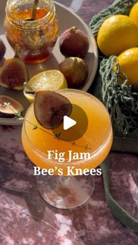 Stephanie Wahler on Instagram: "Shake up your cocktail hour with a Fig Jam Bee’s Knees – a sweet and citrusy taste of the season. 🍋🍯

1 tbsp fig jam
1 oz fresh lemon juice
.5 oz honey syrup
2 oz gin
Fig slice and thyme for garnish

Combine all ingredients in a cocktail shaker, fill with ice, and shake until cold. Strain into a coupe glass and garnish. 

Honey Syrup: Add equal parts water and honey to a saucepan and set to low/medium heat. Stir until the honey dissolves. Let cool and store in an airtight container. 

.
.
#figjam #beesknees #fallcocktails #fallrecipes #drinkrecipes #gin #gincocktails #classiccocktails #riffcocktails #fall #cocktails #cocktailrecipes #cocktail #cocktailsofinstagram"