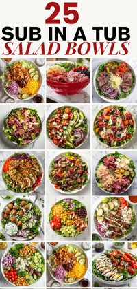 Discover 25 delicious Tub in a Sub salad bowls perfect for your low carb and keto diet! These protein-packed recipes are loaded with fresh deli meats and Italian sub flavors, making them ideal for meal prep. Enjoy a healthy lunch without the bread in these quick and easy salad bowls. Say goodbye to bread and enjoy a no bread option that's both nutritious and satisfying. Try these quick recipes and elevate your lunch game!