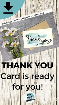 This is a perfect thank you card for any occasion, PDP Printable, unlimited download, get now this thank you card and make someone happy! #thankyou #printable card