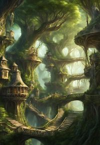 In the heart of the ancient wood, Where trees in silence stood, Lies the realm of the Elven kind, A haven from the world confined.