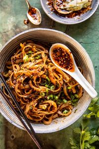 Crispy Sesame Garlic Chili Oil Noodles | halfbakedharvest.com