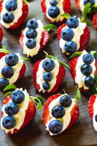 Red, White, and Blue Cheesecake Strawberries