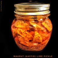 Makrut (Kaffir) Lime Pickle with Oil |  Narthangai Oorugai