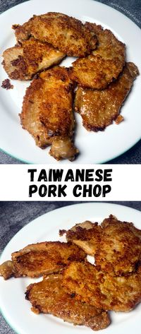 Taiwanese Pork Chop is a flavorful way to make pork chops!  It is first marinated, then lightly coated, and then pan fried - easy and delicious!