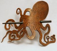 Leather Steampunk Pirate Octopus Hair Barrette