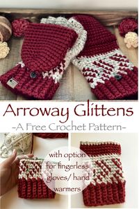 Arroway Glittens - Free Crochet Convertible Gloves Pattern from A Purpose and A Stitch