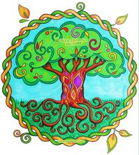 Tree Mandala coloring page from Thaneeya McArdle's Nature Mandalas Coloring Book