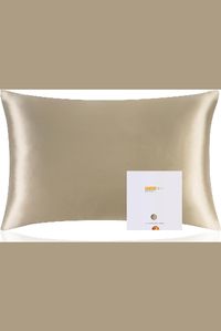 100% Pure Mulberry Silk Pillowcase for Hair and Skin Health,Soft and Smooth,Both Sides Premium Grade 6A Silk,600 Thread Count,with Hidden Zipper,1pc (Queen 20''x30'',Taupe)