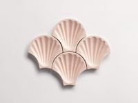 The Rocaille Pink Shell Is A 3-Dimensional Glazed Tile Created By Cristina Celestino That Gives A Sense Of Renaissance Grottos Covered In Seashells. Clé Fornace Brioni + Cristina Celestino Tile | Rocaille | Nude | Shell | 4"x4"x0.625" | Pink