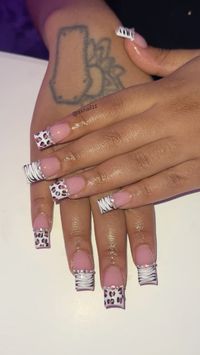 #acrylicnaildesigns #y2k #ducknails #cheetahprint #zebraprint