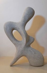 Organic styled, abstract concrete sculpture by Clark Camilleri