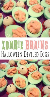 Zombie Brains | Halloween Deviled Eggs Recipe