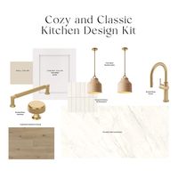 Your clickable shopping list will appear in your ETSY PURCHASE HISTORY after purchase THE INSPO -  This Cozy and Classic Kitchen Design kit was professionally curated to suit a modern, yet classic design aesthetic. WHAT YOU'LL RECEIVE -  After purchase you'll receive a download of the kitchen design board and a clickable shopping list with links to purchase each of the items included on the board.  *please note: there is absolutely no obligation to purchase any of these selections! NEED MORE? -  Click below to check out our 1:1 Custom Interior Design and Paint Color Selection Services:  Kitchen Design Package: https://makeshopfurnishings.patternbyetsy.com/listing/1712727876/kitchen-design-package Bathroom Design Package: https://makeshopfurnishings.patternbyetsy.com/listing/1726909909/bath