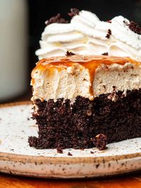 Caramel Mousse Cake! This cake stands out with its gelatin-free recipe, using cream cheese for a richer, more refined texture. The dense super chocolaty cake paired with the salted caramel mousse is a match made in cake heaven!!