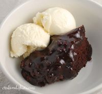 Crock-pot hot fudge cake.  Can you imagine the heavenly, saturating, permeating, oh-so chocolatey smell wafting for hours??!! Yep.