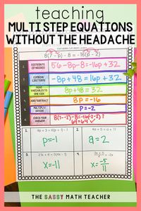 I'm sharing my best tips for teaching multi step equations!