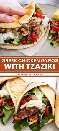 Greek Chicken Gyros with Tzaziki - Top Recipes