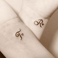 Initials - Initials are perfect for couple  or best friend tattoos and we have more at 88 Best Friend Tattoos for BFFs #TattooModels #tattoo