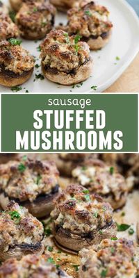 An easy and crowd pleasing appetizer – these Sausage Stuffed Mushrooms have fresh mushrooms that are stuffed with sausage and cream cheese.