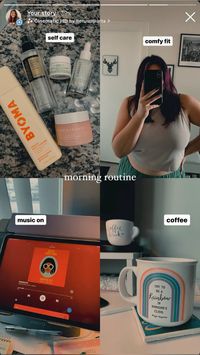 Morning ig story. Self care. Work from home morning routine. Ig story inspo. Beauty. Morning coffee