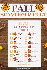 Encourage your kids to get outdoors with this Fall Scavenger Hunt. #fallactivities #fallactivitiesforkids #activitiesforkids