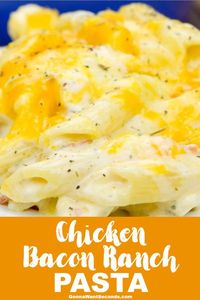 *NEW* Chicken bacon ranch pasta is a decadent combination of succulent chicken, savory bacon and refreshing ranch flavors blended by creamy cheesy goodness. #ChickenBaconRanchPasta #BaconRanchPasta #ChickenPasta