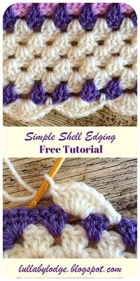 Learn how to add a simple row of shells to your granny square blankets, with this super easy tutorial suitable for beginners... #shelledging #shellborder #crochetedging #crochetborder #crochettutorial