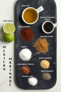 Introducing the BEST EVER Mexican Marinade. Combining a variety of spices with olive oil, Worcestershire sauce, and fresh lime juice - this marinade will be your go-to for all your Tex-Mex recipes.