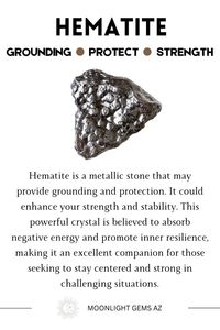 Harness the grounding energy of Hematite! This powerful crystal is known for its ability to provide protection and enhance mental clarity. Hematite is said to promote focus, boost self-confidence, and balance your energy. It may help you release stress, overcome negative thoughts, and foster a sense of stability. Perfect for meditation and grounding, Hematite could be your ideal companion for achieving a balanced and empowered life. Embrace the protective power of Hematite today! 🌑🔮  #Hematite #CrystalHealing #Grounding #Protection #HealingCrystals #MentalClarity #Confidence #StressRelief #Meditation #Stability