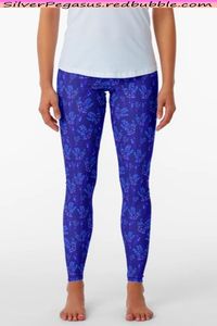 Shop for Lavender Pattern Moonlight Leggings by © SilverPegasus / Elevate your athleisure with these stunning blue lavender leggings. These botanical leggings feature a dreamy lavender pattern, perfect for yoga, workouts, or a chic everyday look. Crafted for comfort and style, these midnight blue lavender leggings are a must-have addition to any fashion-forward wardrobe. Wear them to the gym, the park, running errands, or elevate them for a night out. Shop these stylish lavender leggins today!