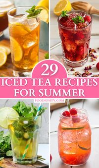 Quench your thirst this summer with our refreshing collection of 29 iced tea recipes. From classic sweet tea to exotic fruit-infused blends and herbal variations, these recipes are perfect for cooling down and relaxing on warm days. Whether you're hosting a backyard BBQ or just seeking a moment of summer bliss, there's a flavor here for every palate.  Click to explore easy-to-make, delicious iced teas that will become your go-to refreshments all season long!