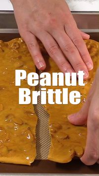 This classic peanut brittle is a fantastic edible gift idea! #bakedbyanintrovertrecipes #peanutbrittle #peanuts #candy #holiday #christmas