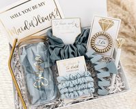 "This bridesmaid proposal is perfect gift box for your Bridesmaid/MOH. It has all the items your bridesmaids will be able to use at your bachelorette party and on the day of your wedding GIFT BOX INCLUDES: LUXE PLUS 1 Tumbler of Choice Personalized with Name.  1 Gold Metallic Straw 1 Large Elegant White Gift Box with Magnetic Lid  1 \"Will you be my (title)\" Card Foiled in Gold 1 Jewelry box Personalized with the Initial 1 Artificial Rose (Color will be chosen to match the color of your theme 1