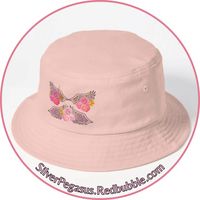 Shop for Wings and Roses - Blush Pink Bucket Hat by © SilverPegasus / Add some girly style to your look with this pink bucket hat, featuring a delicate design with beautiful pink roses and pink angel wings. This charming hat combines style and comfort, making it perfect for any occasion. The durable and breathable 100% cotton material ensures practicality for everyday wear, while the unique design adds a touch of whimsy to your look. Ideal for sunny days, or for adding a pop of color to your outfit, this bucket hat is a must-have for those who love to blend classic floral patterns with modern style. whether you're running errands, or going to the park, or to the beach, this pink bucket hat with roses and wings is the perfect fashion accessory to complement your look. Order yours today!