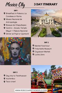 Experience the best of Mexico City in three days. Our article highlights the must-visit spots and hidden gems in the perfect 3-day itinerary. | Mexico City | Mexico | Weekend Guide | 3 Days in Mexico City | Foodie Travels | Things to do in Mexico City | Mexico City Itinerary