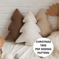 Looking for a sewing pattern for a Sherpa Plush Christmas Tree Pillow? This PDF file includes instructions and a step-by-step photo tutorial.  The pattern and instructions are in English, easy and detailed. It's a speedy project ( less than 1 hour ) making it effortless to craft multiple cushions and fashion a charming Christmas woodland for your home.  Get creative by experimenting with different fabrics. I recommend utilizing materials such as cotton, suede, velvet, sherpa, or fleece. Be mindful to steer clear of stretching the fabric for optimal results. FINAL SIZE:  Total measurements are roughly 44 x 27 x 10 centimeters / 17' x 12' x 4' inches INSTANT DOWNLOAD *This is a digital file, we are not shipping out a physical item with this purchase* DETAILS: ✔ Final size: approx. 44 x 27 x