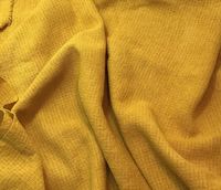 Raw silk noil squares check fabric. Hand dyed Honey Mustard Yellow. 100% Silk