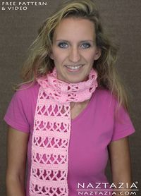 How to Crochet Breast Cancer Scarf Shawl and Blanket - Naztazia ®