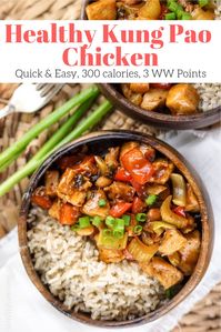 Never miss take out again with this quick, easy, and super delicious homemade Kung Pao Chicken that is actually good for you! Paleo, low carb, Whole30 friendly. #dinner #makeahead #quickandeasy