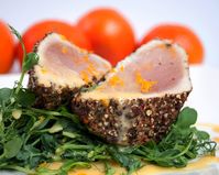 Pepper-Crusted Tuna with Tangerine Beurre Blanc - Gusto TV