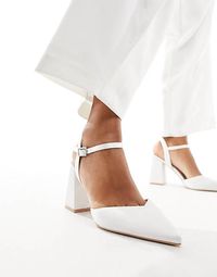 Be Mine Bridal Frankie embellished heeled shoes in ivory satin | ASOS