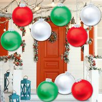 PRICES MAY VARY. PVC Inflatable Christmas Balls: there are 3 11 inches inflatable Christmas Balls(red X1, green X1, white X1), 3 ball caps, 1 pump, 3 sliver ropes,3 ornament accessories. Outdoor Christmas Decoration: The Christmas inflatables balls that add festive atmosphere, you can hang it out front door or windows ornament comes ready to use, very suitable for indoor/outdoor, and make your house full of Christmas atmosphere. Durable & Safe: The Christmas blow up yard decorations for Xmas, are made of high strength waterproof PVC which will prevent tearing and broken easily. Easy To Use: No complicated assembly procedures required, you just need use pump to inflate the ball and decorate your home or gardens. Interesting Christmas: A great decoration for the upcoming Christmas. This deco