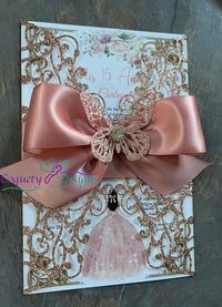 Really Beautiful Rose Gold Butterfly Invitation - Etsy