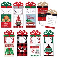 Assorted Red and Green Holiday Enclosure Cards INCLUDES 8 Christmas Party money and gift card holder cards and 8 premium white envelopes. Assorted Red and Green Holiday - Christmas money and gift card holders SIZE is 5 inches x 7 inches folded and 11 inches x 7 inches open. The included envelopes measure 5 inches x 7 inches. The tab on the top flap easily inserts into the slot on the bottom flap to close the money holder card. Cheerful Holiday Enclosure Cards hold both paper money and gift cards