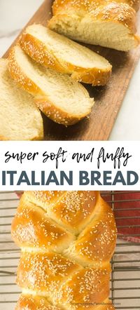 Looking for the BEST bread for spaghetti night?  This Italian bread recipe is extra soft and fluffy, and topped with sesame seeds.  Always a hit with the whole family.