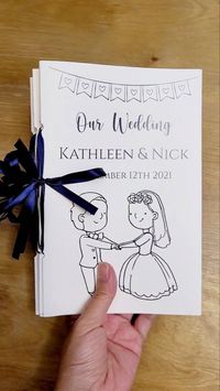 Kids Wedding Activity Books for your little guests, personalized for your special day! These kids activity books are the perfect wedding favours to keep kids entertained and engaged. These activity books are full of fun activities for kids to do during your wedding so that nobody will be running around or screaming!  WHAT'S INCLUDED  * 10 fun activities (12 activities if you count the covers!) - see listing video. - Wedding elements coloring - Finds the rings - Decorate the wedding coloring - De